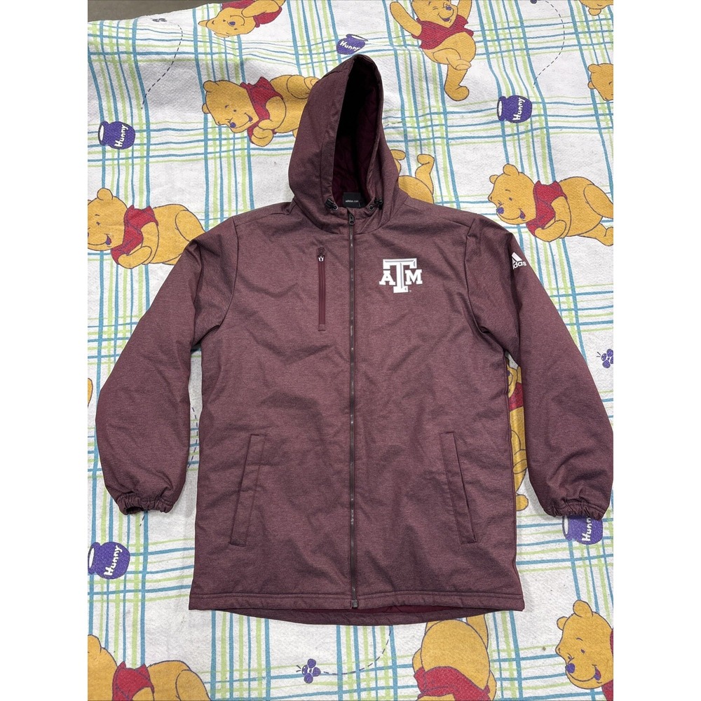 Adidas Texas A&M Aggies Jacket Climaproof Red Full Zip Player Issue Football Med